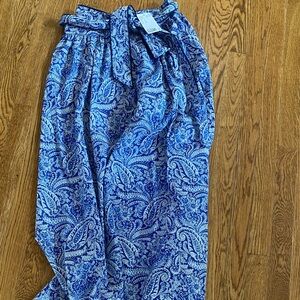 H&M Blue Paisley Midi Skirt